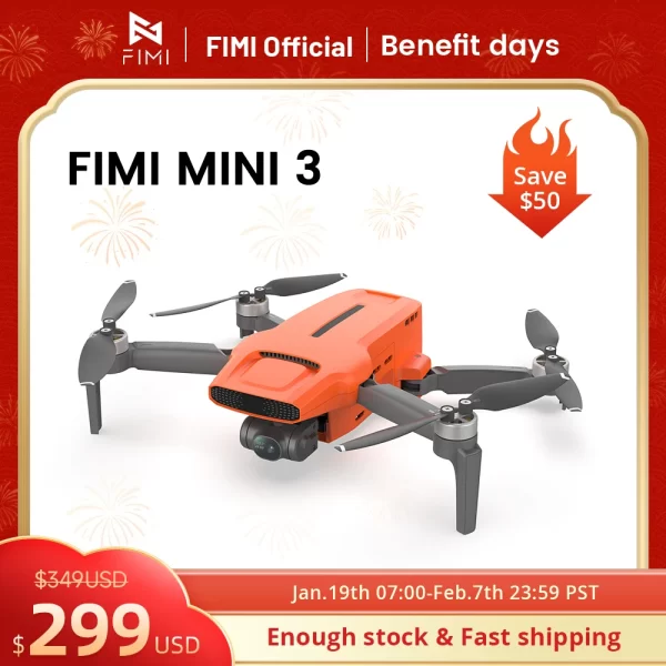 FIMI MINI 3 novo drone 4K 60fps AI Super Night