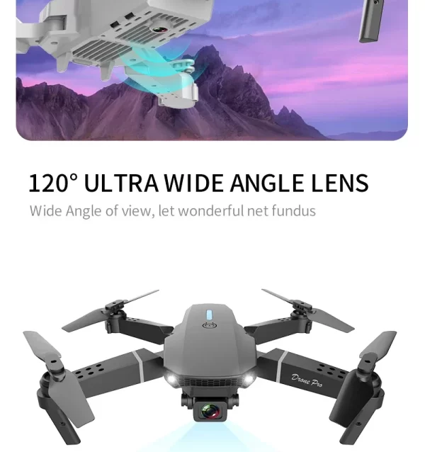 novo e88 pro wifi fpv drone angular hd 4k 1080p câmera altura - Image 14