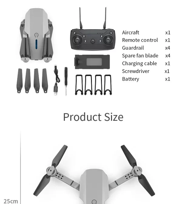 novo e88 pro wifi fpv drone angular hd 4k 1080p câmera altura - Image 30